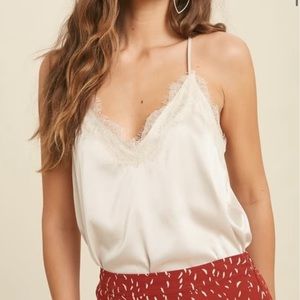 Lace Trim Tank (S-L) NWT!